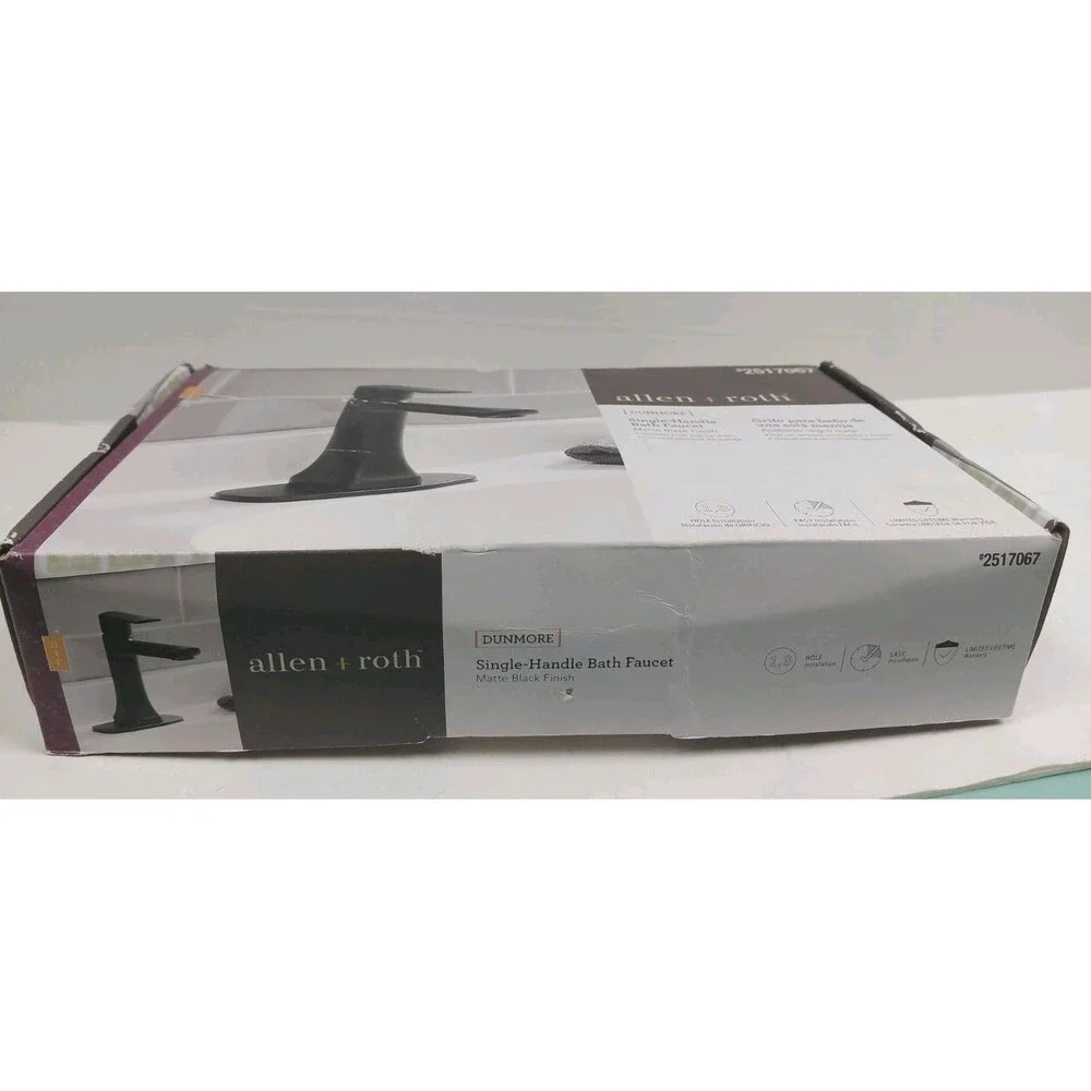 Allen + Roth Dunmore Matte Black Single Handle 1-Handle Bath Faucet *New*